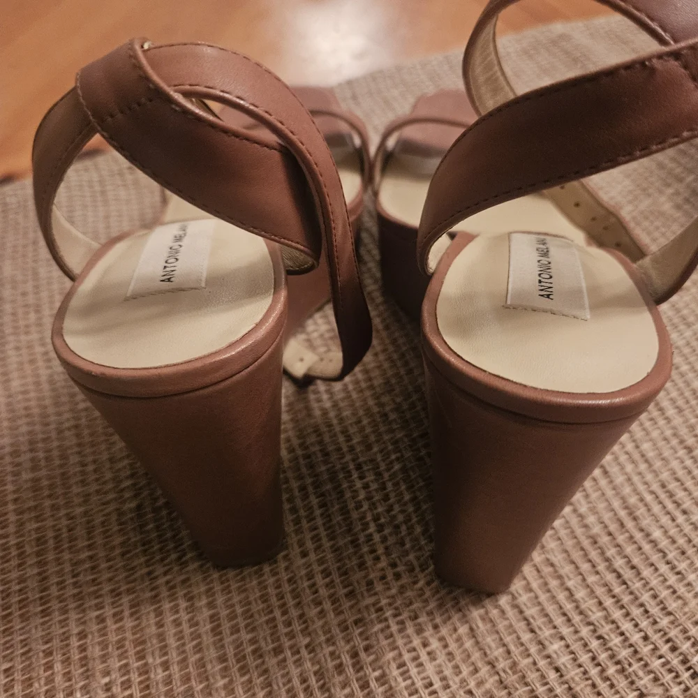 ANTONIO MELANI Tan Leather Platform Heels - Picture 5 of 5